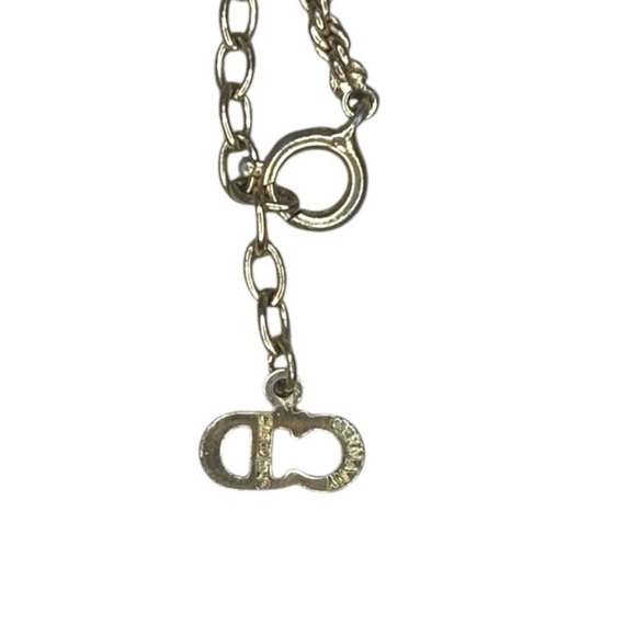 Authentic - Christian Dior Vintage Crystal Teardrop Pendant Necklace - Picture 5 of 5